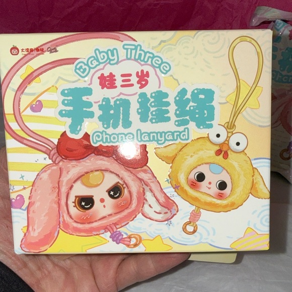 Cute White and Black Plush Phone Strap - Picture 8 of 13